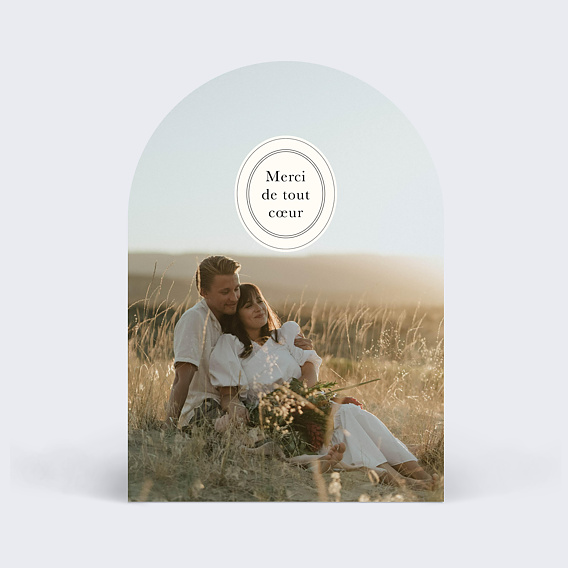 Carte remerciement mariage Étiquette Bohème