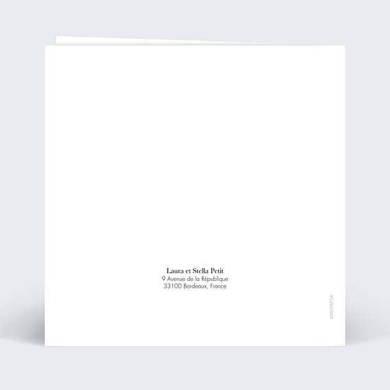Carte remerciement mariage Linéal I Verso