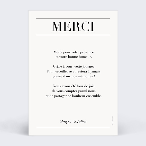 Remerciements mariage Magazine