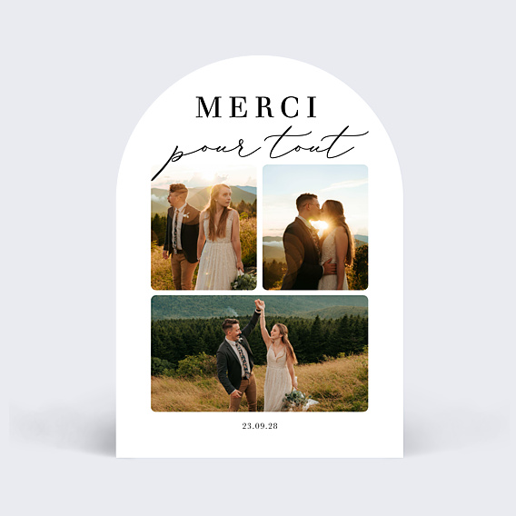 Remerciements mariage Grande Typo Merci