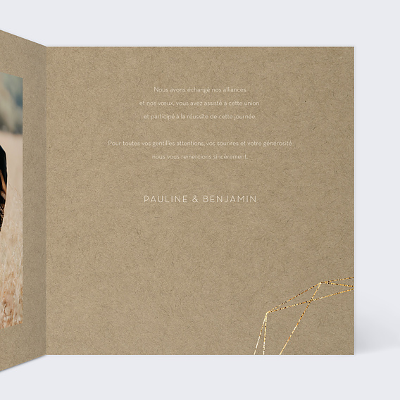 Carte remerciement mariage Modern Love II Intérieur Droit