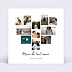 Carte remerciement mariage Pêle-Mêle Coeur Recto