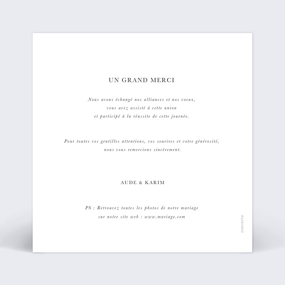 Remerciements mariage Jardin Sauvage
