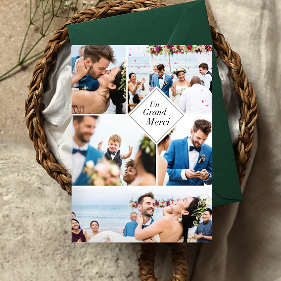 Remerciements mariage Losange Bohème