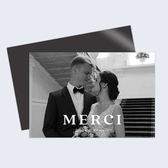 Carte remerciement mariage Pleine Page Minimaliste