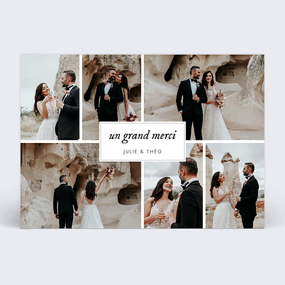 Remerciements mariage Multiphoto Etiquette Paysage