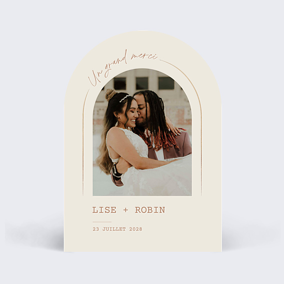 Remerciements mariage Arche avec texte