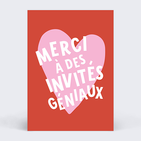 Carte remerciement mariage Invités Géniaux
