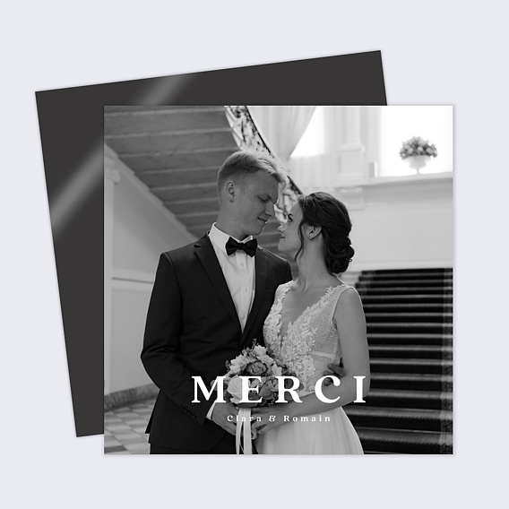 Carte remerciement mariage Pleine Page Minimaliste