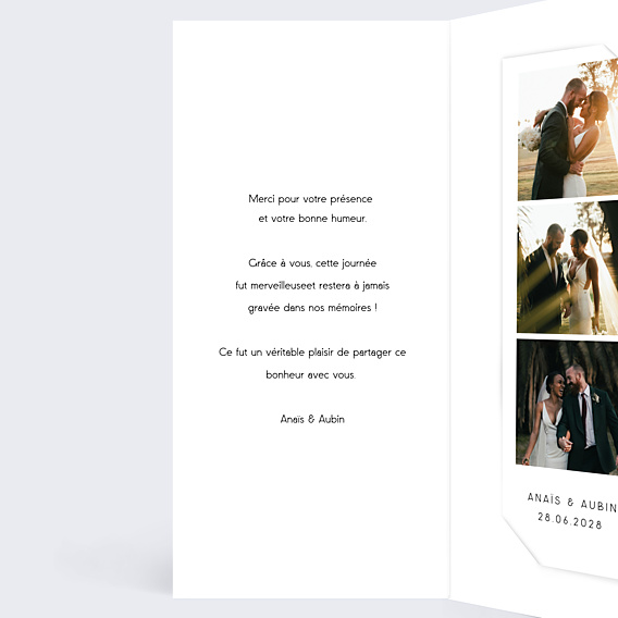 Remerciements mariage Beau Pêle-mêle