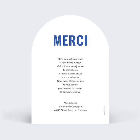 Remerciements mariage Portrait au trait simple