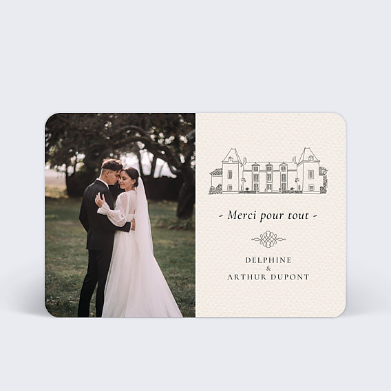 Remerciements mariage Domaine avec Photo