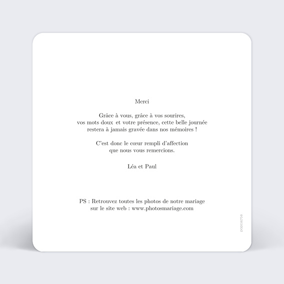 Remerciements mariage Ligne Noir