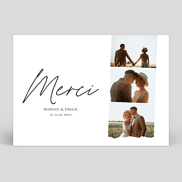 Carte remerciement mariage Photobooth