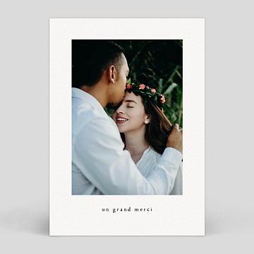 Carte remerciement mariage Polaroid Minimaliste