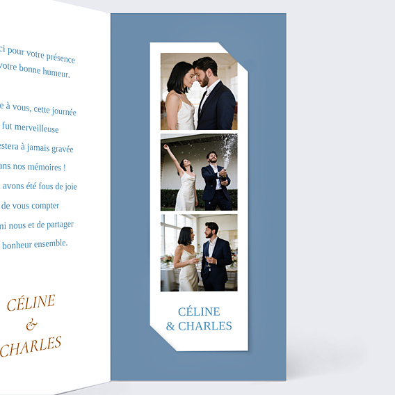 Remerciements mariage Toile de jouy