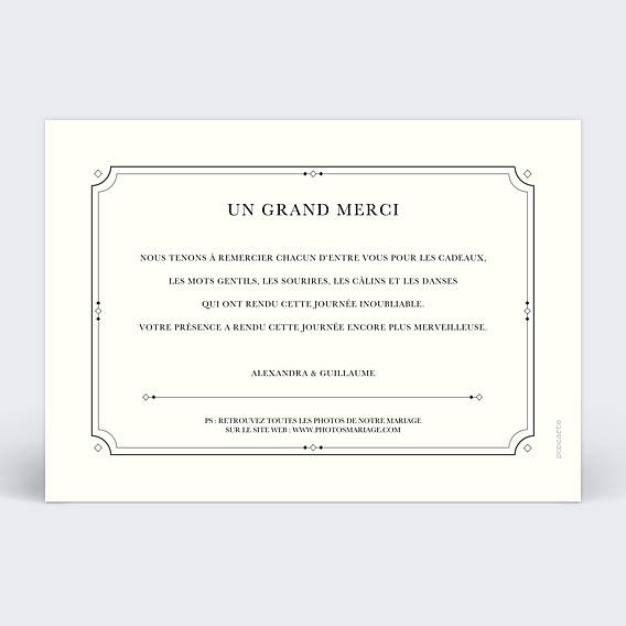 Remerciements mariage Diplôme