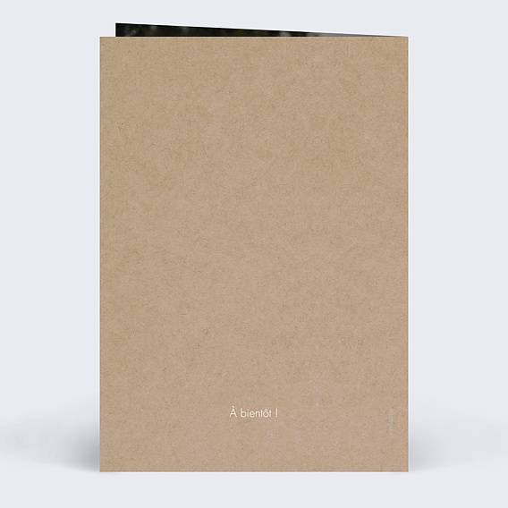 Carte remerciement mariage Parcemé Kraft Verso