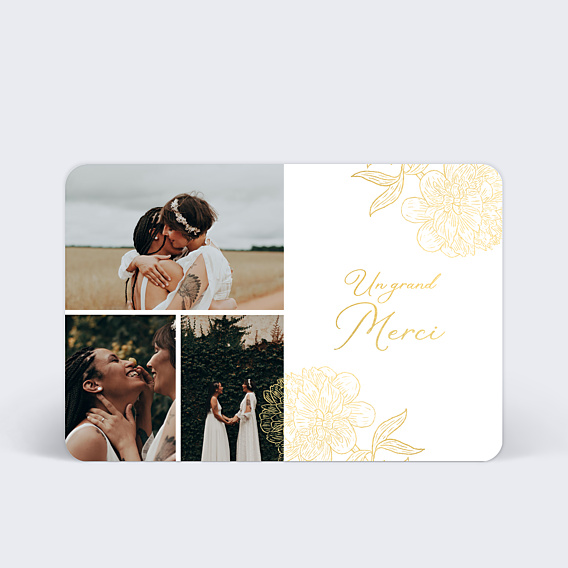 Remerciements mariage Gold Flower