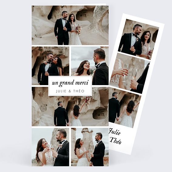 Remerciements mariage Multiphoto Etiquette Paysage