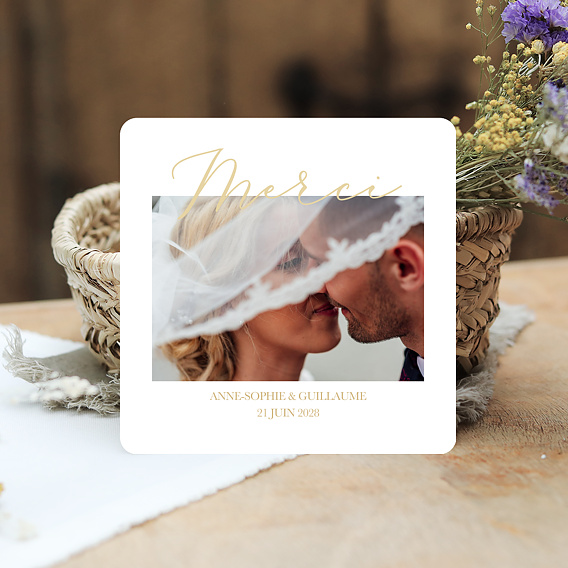 Carte remerciement mariage Joli Oui Après 1