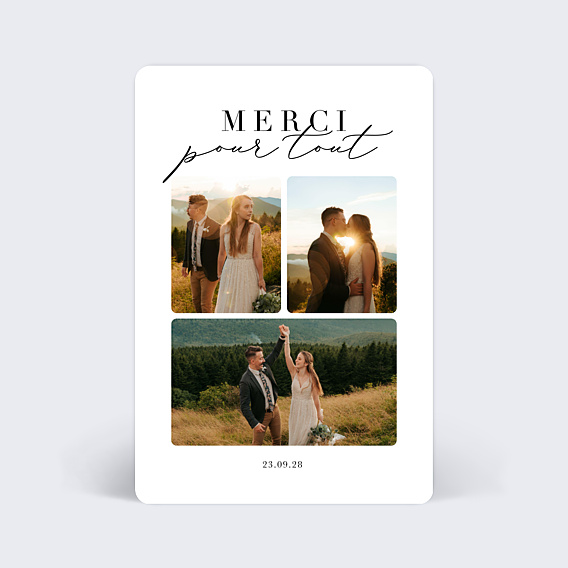 Remerciements mariage Grande Typo Merci