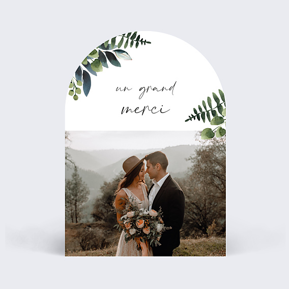 Remerciements mariage Idylle Végétale