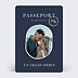Carte remerciement mariage Passeport