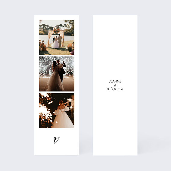 Carte remerciement mariage Moments Volés