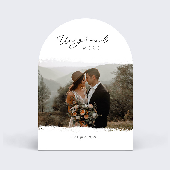 Carte remerciement mariage Effet Photo