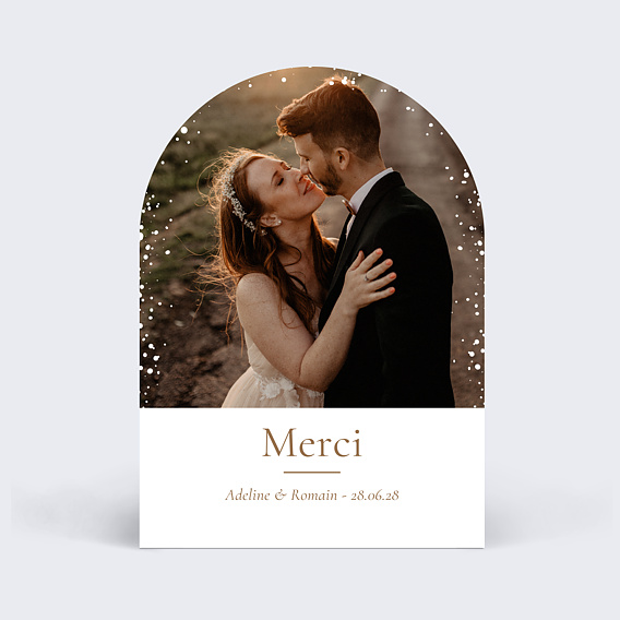 Carte remerciement mariage Couronne de Dentelle