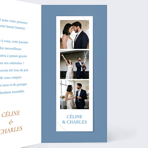 Remerciements mariage Toile de jouy