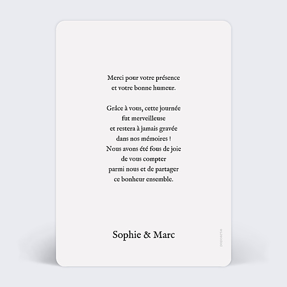 Remerciements mariage Cadre dentelle