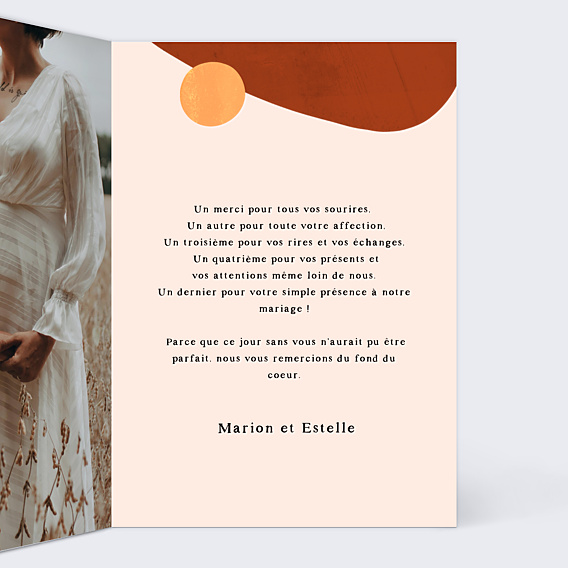 Remerciements mariage Bohème Coloré