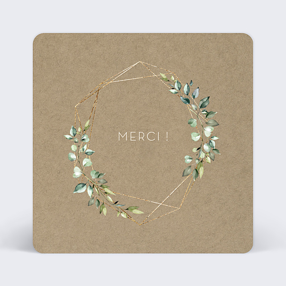 Remerciements mariage Couronne de Feuilles