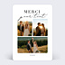 Carte remerciement mariage Grande Typo Merci