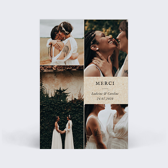 Remerciements mariage Rêve d'Amour Kraft