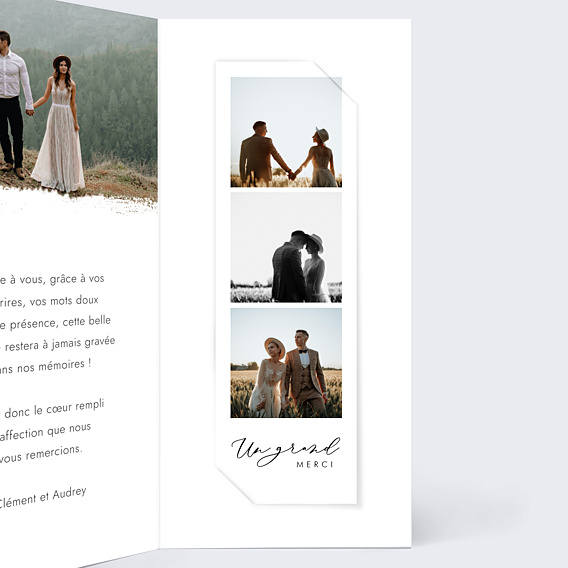 Remerciements mariage Effet Photo