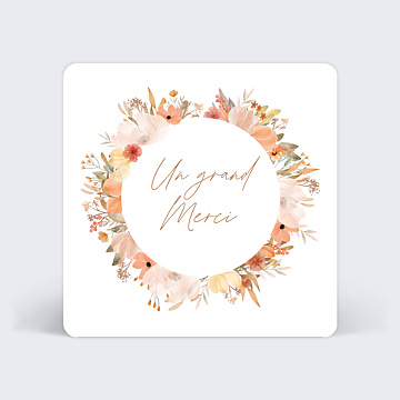 Carte remerciement mariage Ronde Florale