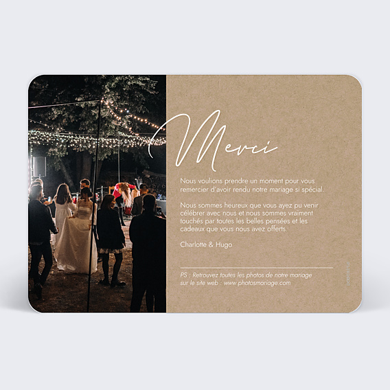Remerciements mariage Amour débordant