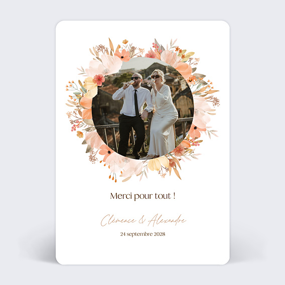 Carte remerciement mariage Flower of Fall
