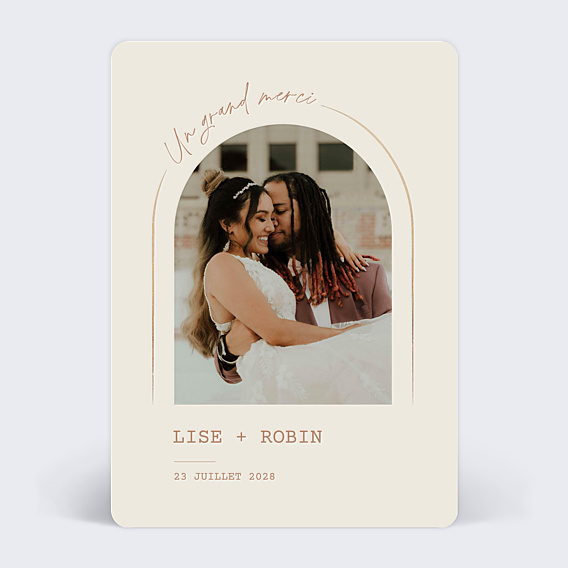 Remerciements mariage Arche avec texte