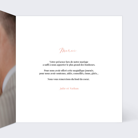 Carte remerciement mariage With Love Intérieur Droit