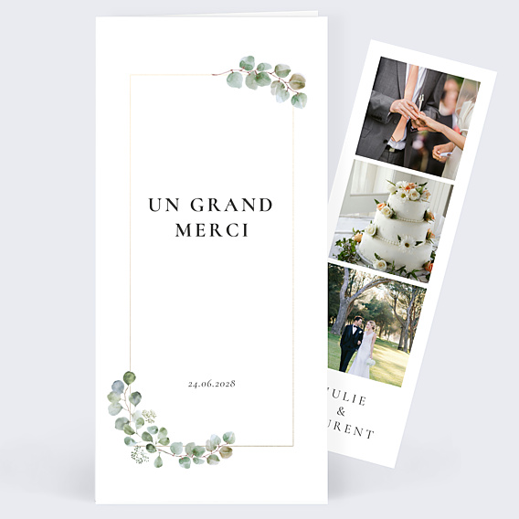 Remerciements mariage Couronne Ocre Eucalyptus