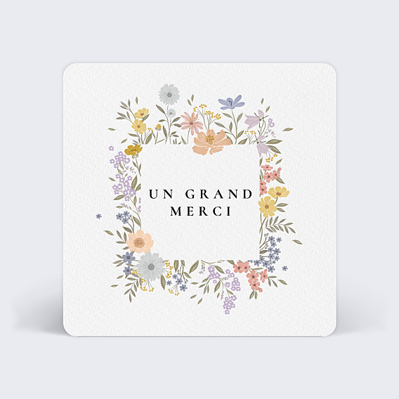 Remerciements mariage Étiquette Printanière