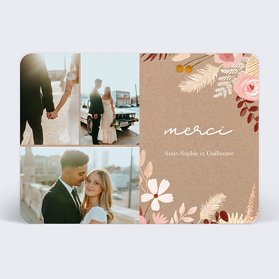 Remerciements mariage Printemps Bohème