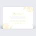 Carte remerciement mariage Gold Flower Verso