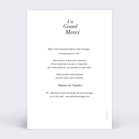 Remerciements mariage Losange Bohème
