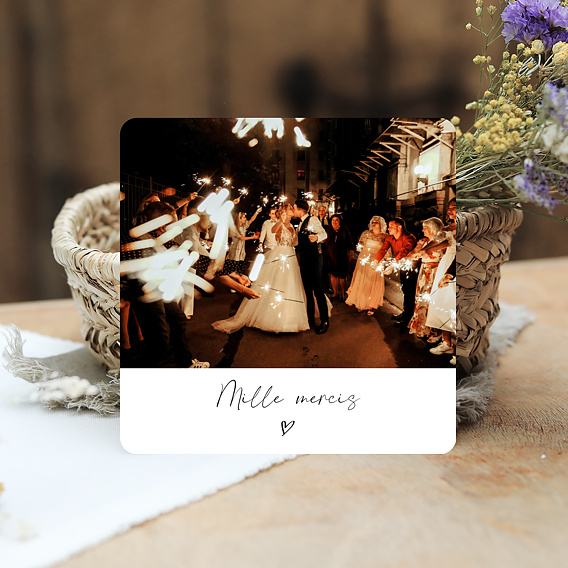 Carte remerciement mariage Moments Volés