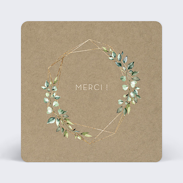 Remerciements Mariage Couronne de Feuilles